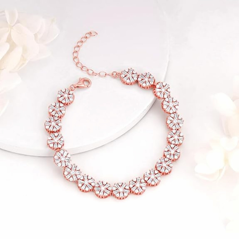 Anushka Sharma Rose Gold Studded Flower Bracelet