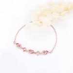 Silver Rose Gold 18k Gold Plated Interlocked Heart Duo Bracelet Ring