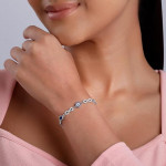 Silver Infinity Evil Eye Bracelet