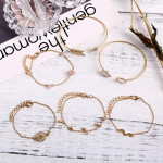 Fashion Latest Stylish Multilayer Gold Plated Bangle Bracelet for Women and Girls (rr14669b) Set of 6