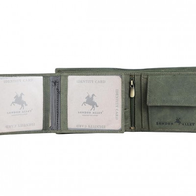 Vintage Green RFID Blocking Men's Leather Wallet