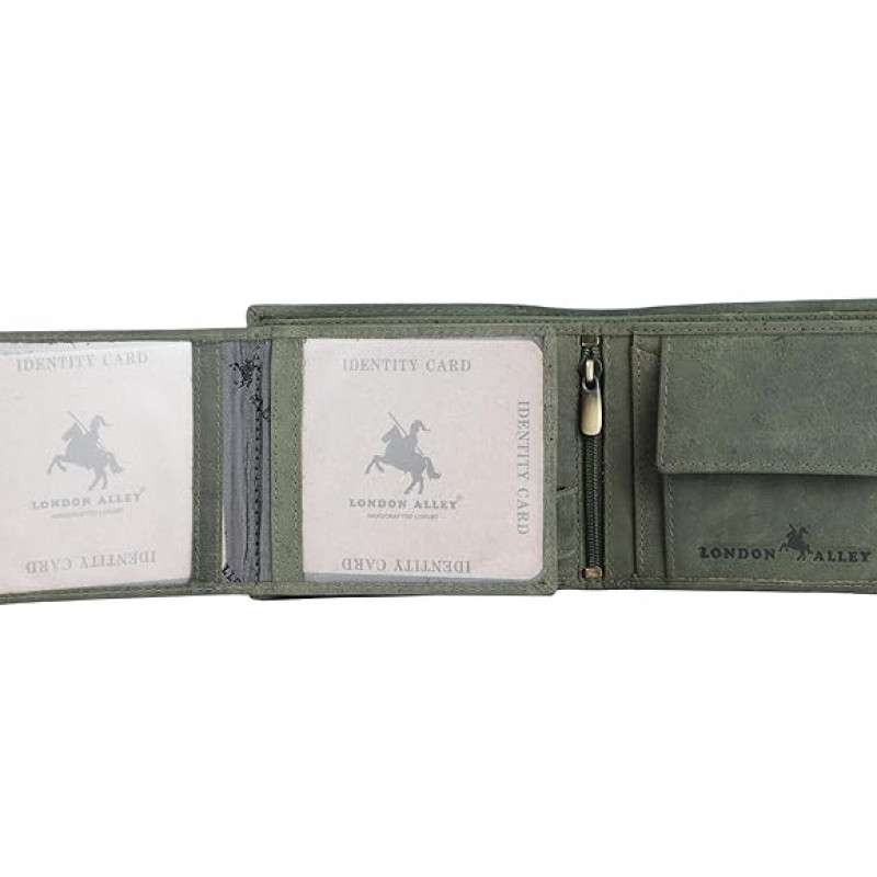 Vintage Green RFID Blocking Men's Leather Wallet