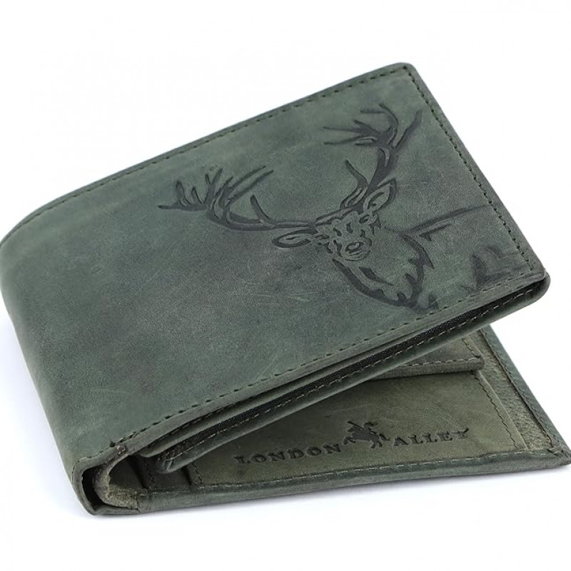 Vintage Green RFID Blocking Men's Leather Wallet