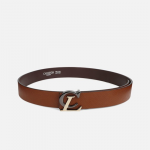 Men Textured Push Pin Leather Belt
