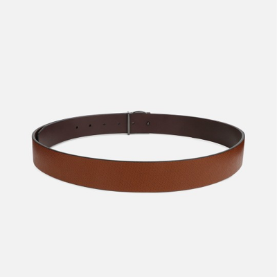 Men Textured Push Pin Leather Belt