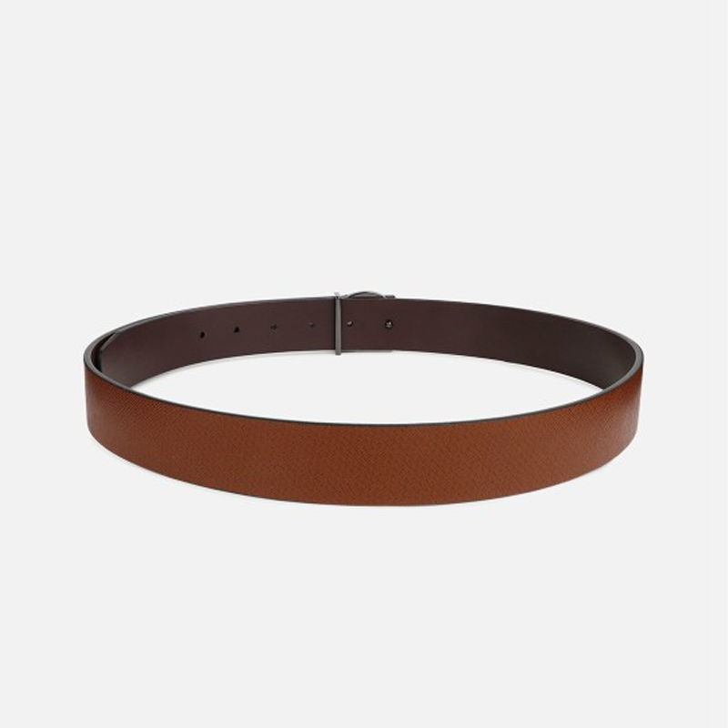 Men Textured Push Pin Leather Belt