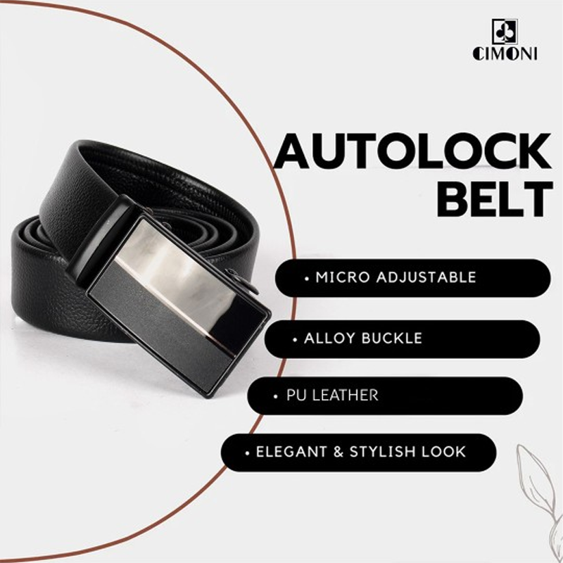 Men Black Autolock Belt