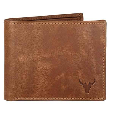 Tan Crunch Leather Wallet for Men